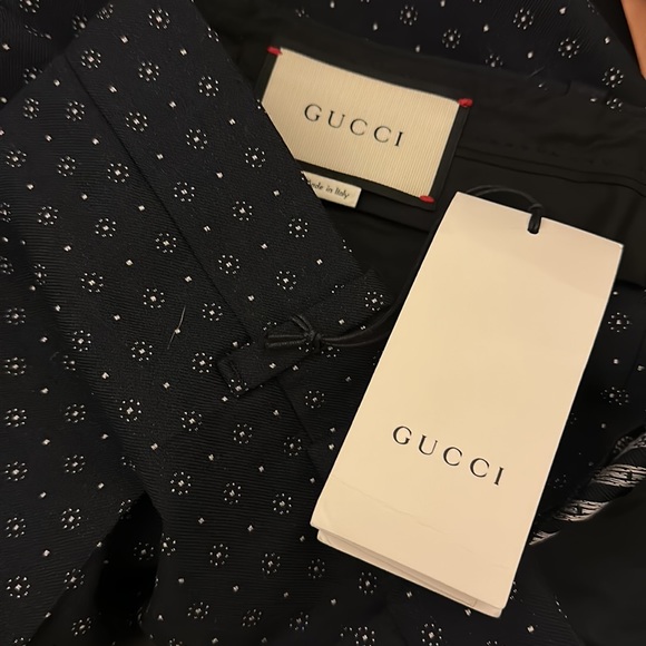 NWT Gucci wool blend jacquard tailored ankle cropped tapered cigarette trouser - Picture 13 of 16